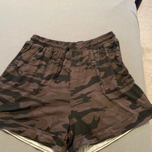 Grey and Black Camo Print Shorts